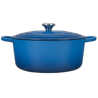  Le Creuset 9 Qt. Round Signature Dutch Oven With Stainless Steel Knob | Marseille Blue