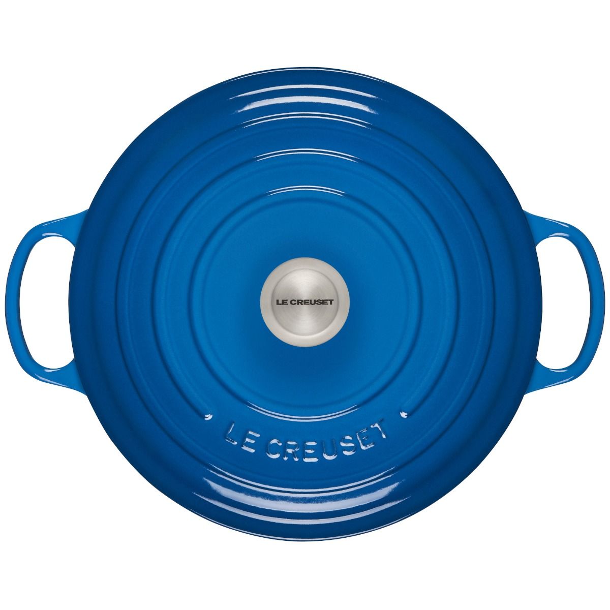  Le Creuset 9 Qt. Round Signature Dutch Oven With Stainless Steel Knob | Marseille Blue