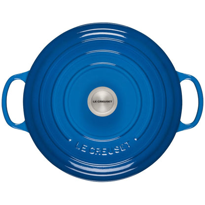  Le Creuset 9 Qt. Round Signature Dutch Oven With Stainless Steel Knob | Marseille Blue
