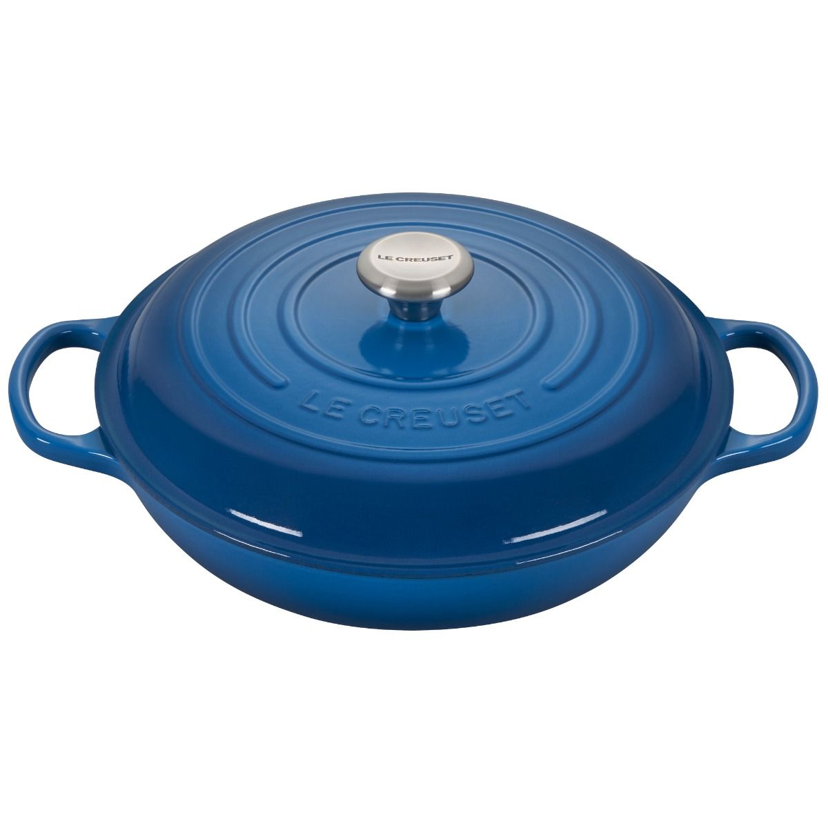  Le Creuset 3.5 Qt. Signature Enameled Cast Iron Braiser With Stainless Steel Knob | Marseille Blue