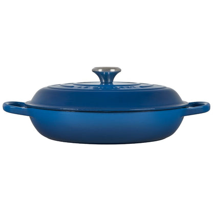  Le Creuset 3.5 Qt. Signature Enameled Cast Iron Braiser With Stainless Steel Knob | Marseille Blue
