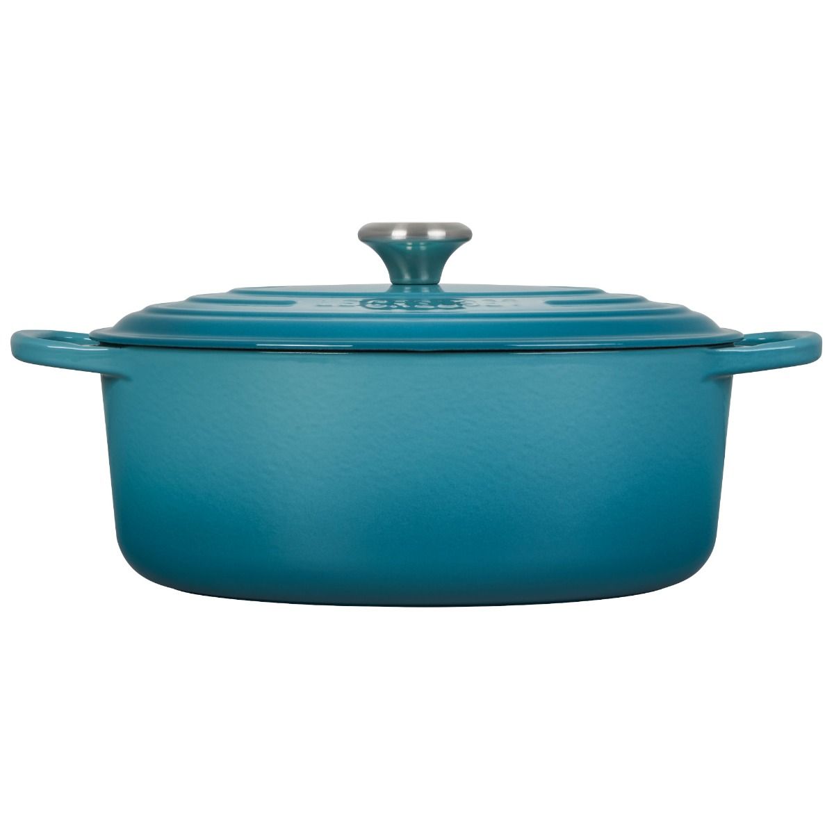  Le Creuset 6.75 Qt. Oval Signature Dutch Oven With Stainless Steel Knob | Caribbean Blue