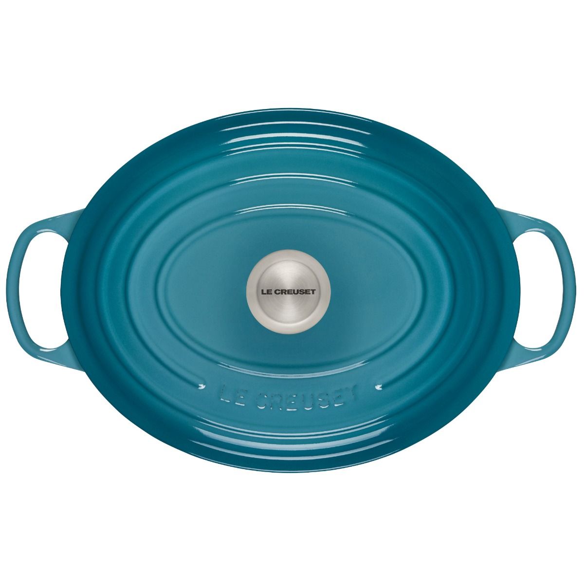  Le Creuset 6.75 Qt. Oval Signature Dutch Oven With Stainless Steel Knob | Caribbean Blue