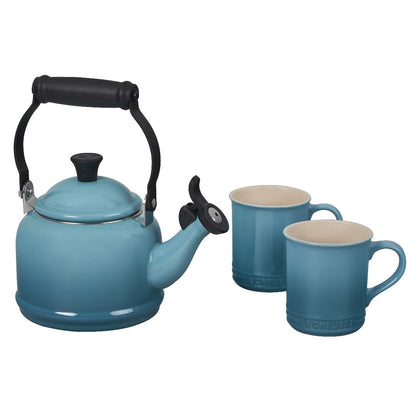 Le Creuset 1.25 Qt. Demi Kettle Tea Pot | Caribbean Blue