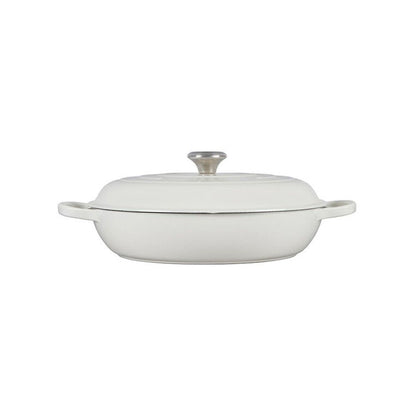  Le Creuset 5 Qt. Signature Enameled Cast Iron Braiser With Stainless Steel Knob | White