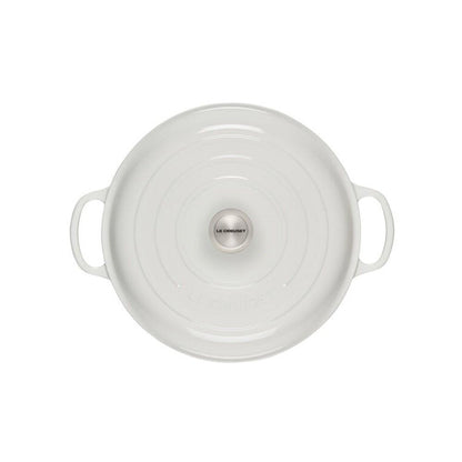  Le Creuset 5 Qt. Signature Enameled Cast Iron Braiser With Stainless Steel Knob | White