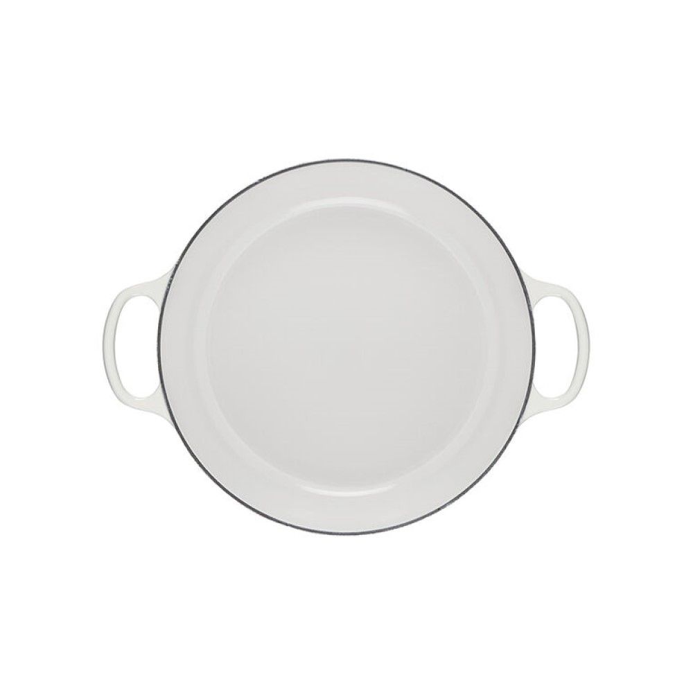  Le Creuset 5 Qt. Signature Enameled Cast Iron Braiser With Stainless Steel Knob | White