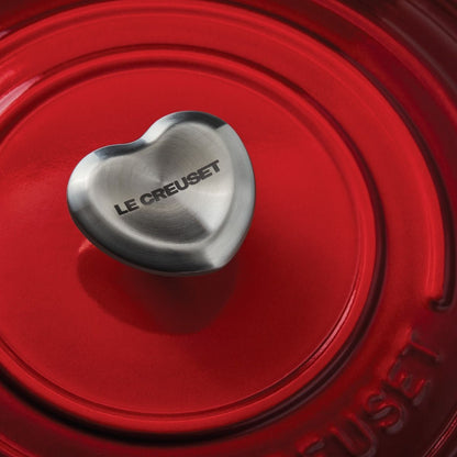  Le Creuset 3.5 Qt. Round Signature Dutch Oven With Stainless Steel Heart Knob | Cerise/Cherry Red