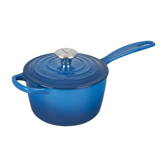  Le Creuset 1.75 Qt. Signature Enameled Cast Iron Saucepan With Stainless Steel Knob | Marseille Blue
