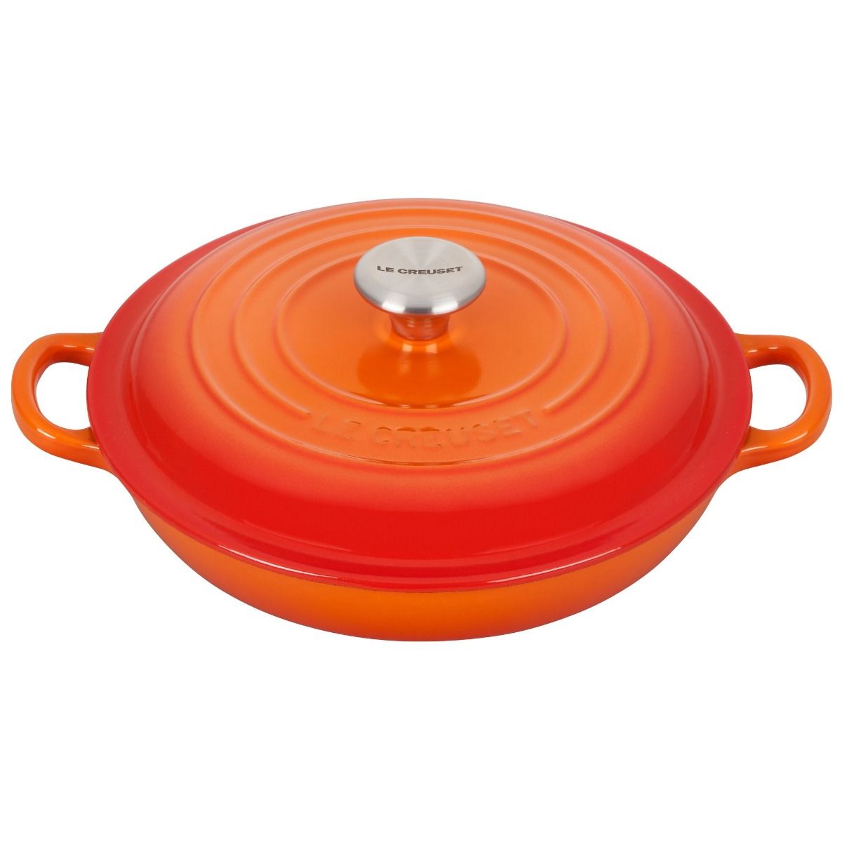  Le Creuset 1.5 Qt. Signature Enameled Cast Iron Braiser With Stainless Steel Knob | Flame Orange