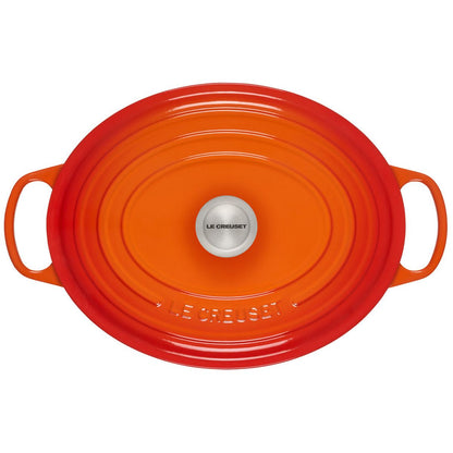  Le Creuset 6.75 Qt. Oval Signature Dutch Oven With Stainless Steel Knob | Flame Orange