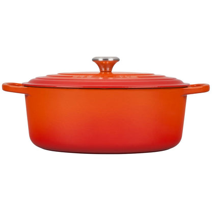  Le Creuset 6.75 Qt. Oval Signature Dutch Oven With Stainless Steel Knob | Flame Orange