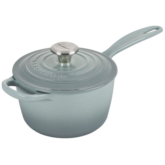  Le Creuset 1.75 Qt. Signature Enameled Cast Iron Saucepan With Stainless Steel Knob | Sea Salt
