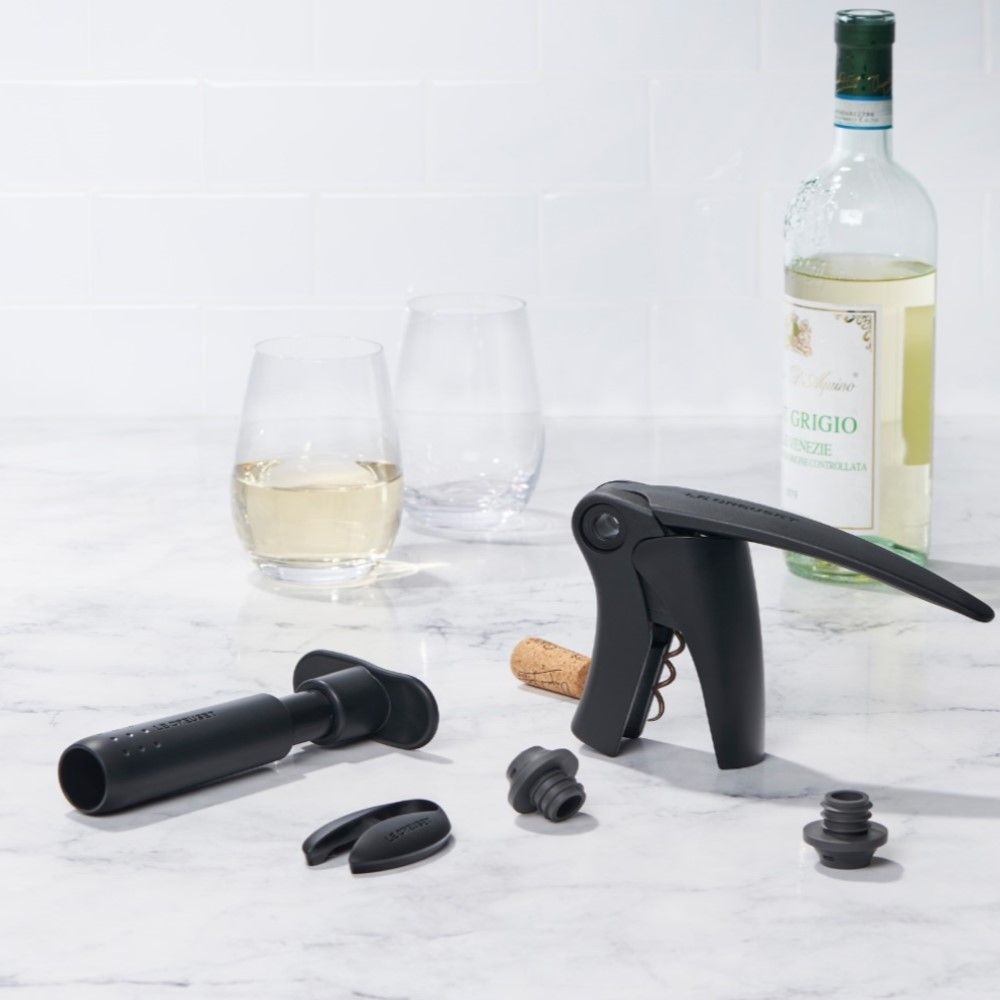  Le Creuset 5-Piece Wine Tools Set | Black & Grey