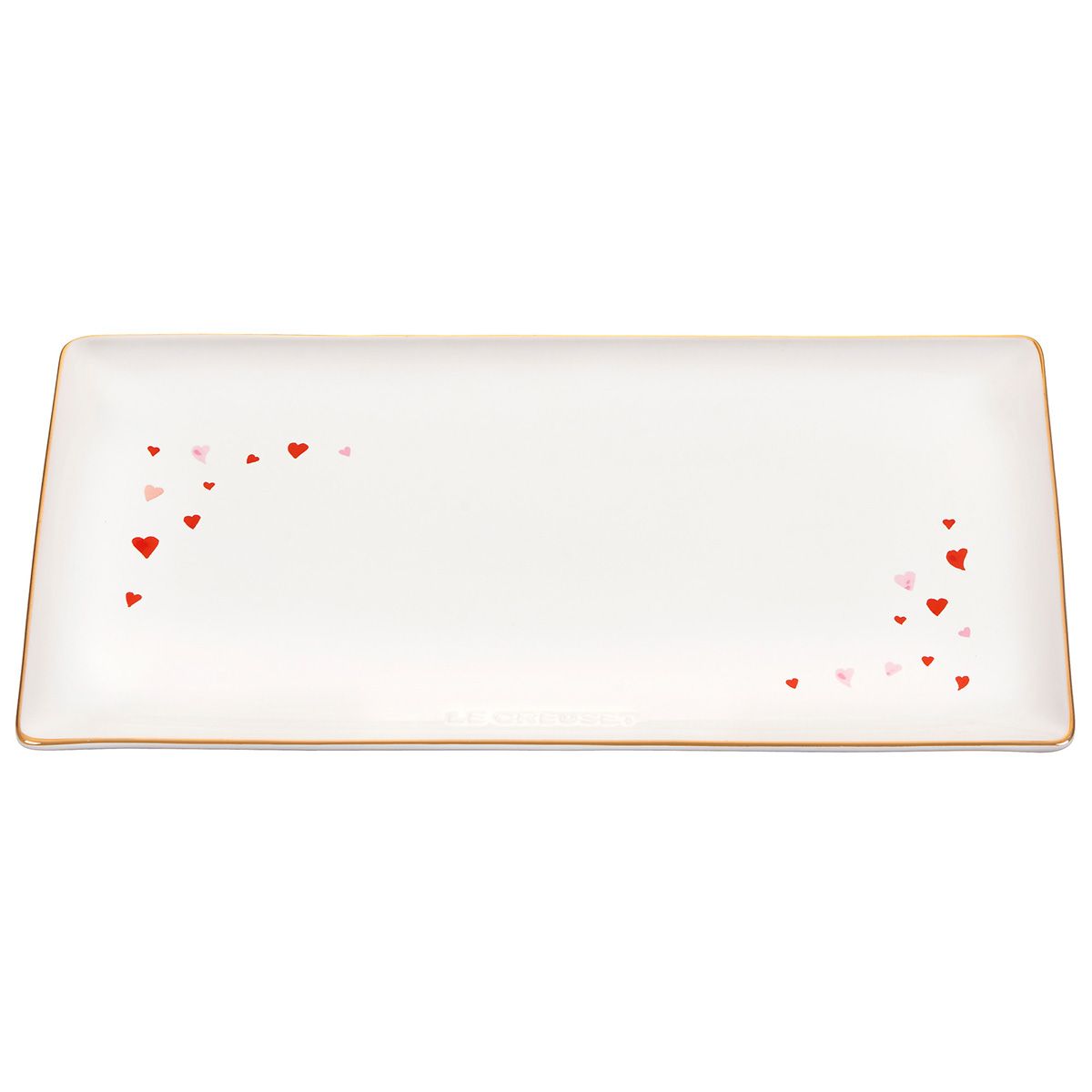  Le Creuset L'Amour Rectangular Hostess Tray With Heart Applique| White