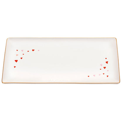  Le Creuset L'Amour Rectangular Hostess Tray With Heart Applique| White