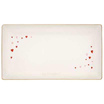  Le Creuset L'Amour Rectangular Hostess Tray With Heart Applique| White
