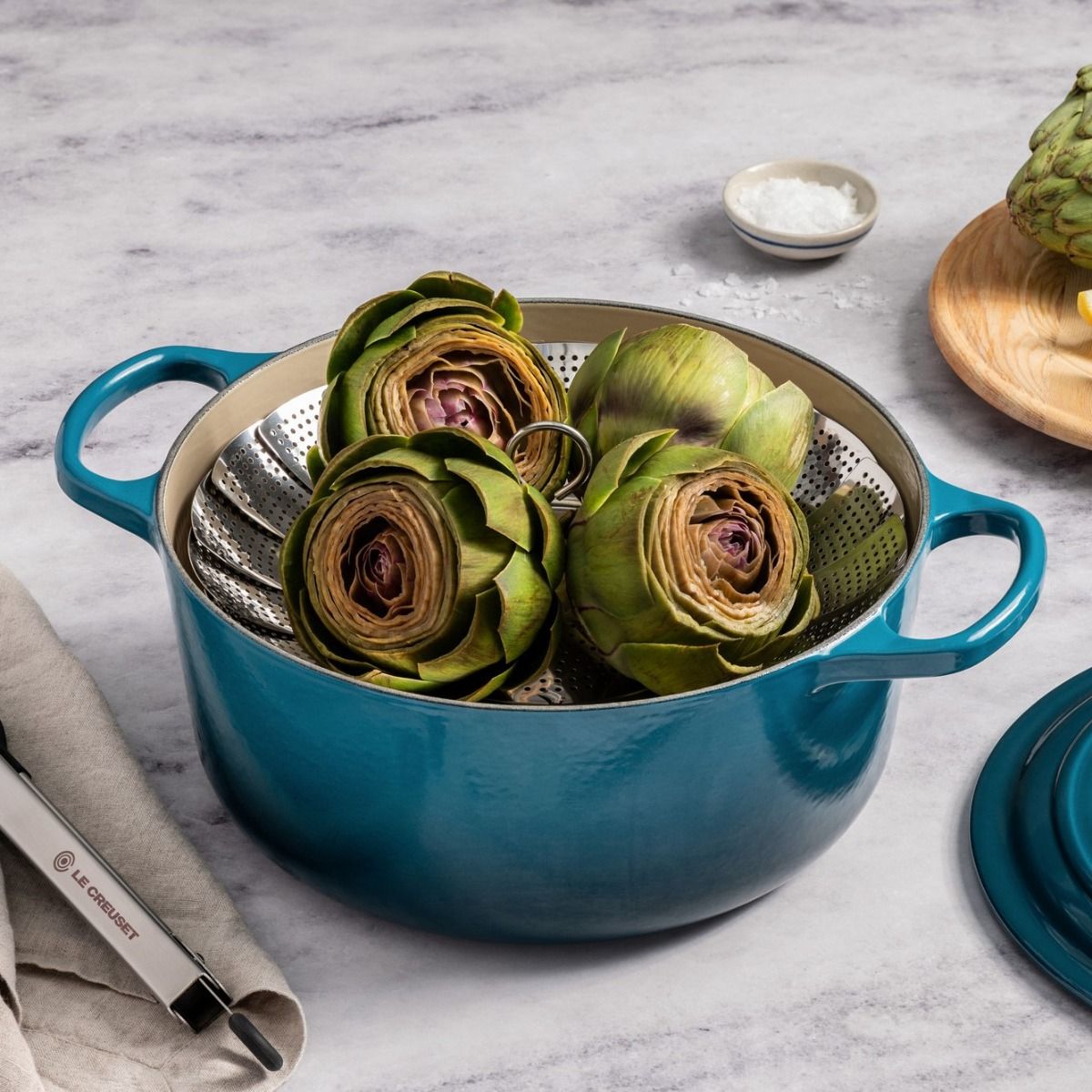  Le Creuset 4.5 Qt. Round Signature Dutch Oven With Stainless Steel Knob | Deep Teal
