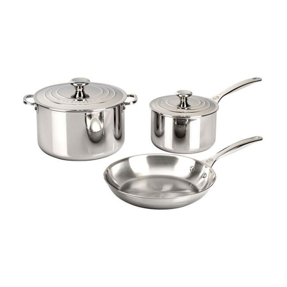  Le Creuset Signature Stainless Steel 5-Piece Cookware Set