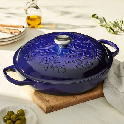  Le Creuset Olive Branch Collection 3.5 Qt. Signature Braiser | Indigo Blue
