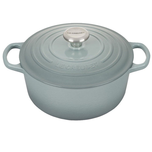  Le Creuset 4.5 Qt. Round Signature Dutch Oven With Stainless Steel Knob | Sea Salt