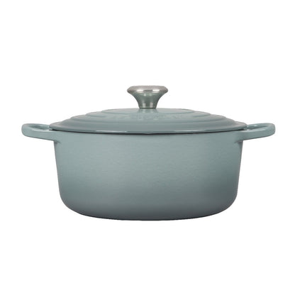  Le Creuset 5.5 Qt. Round Signature Dutch Oven With Stainless Steel Knob | Sea Salt