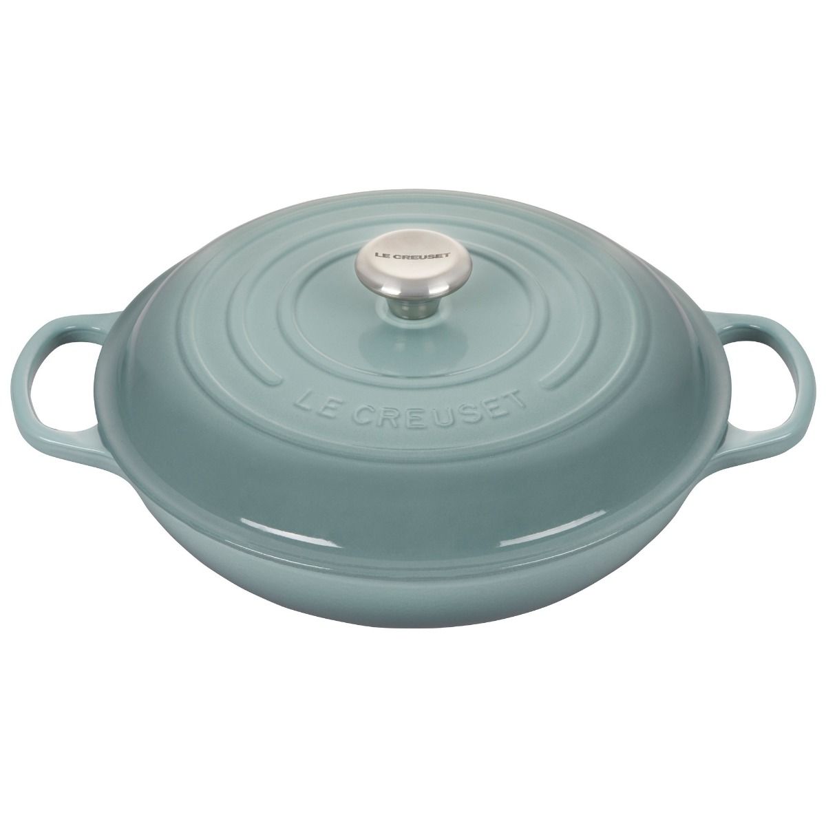  Le Creuset 3.5 Qt. Signature Enameled Cast Iron Braiser With Stainless Steel Knob | Sea Salt