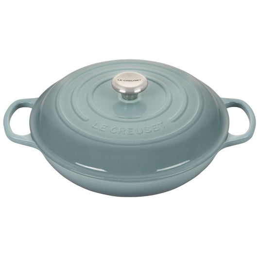  Le Creuset 3.5 Qt. Signature Enameled Cast Iron Braiser With Stainless Steel Knob | Sea Salt