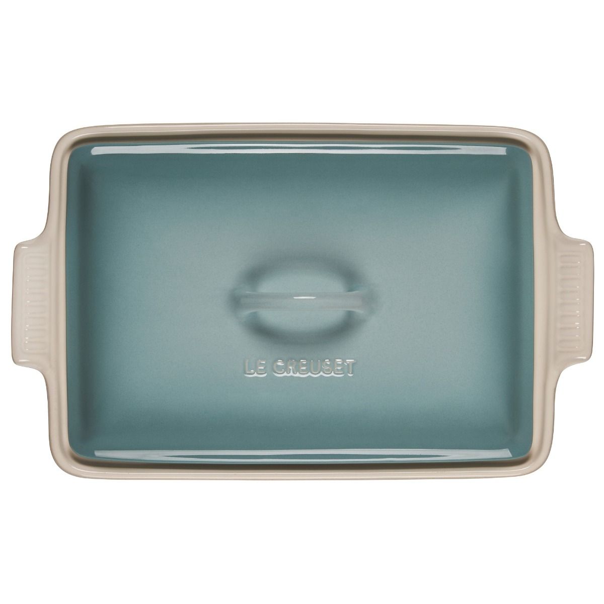  Le Creuset 4 Qt. Rectangular Heritage Covered Casserole | Sea Salt