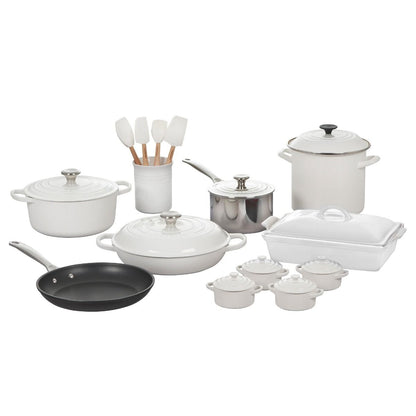  Le Creuset 20-Piece Mixed Material Cookware Set | White