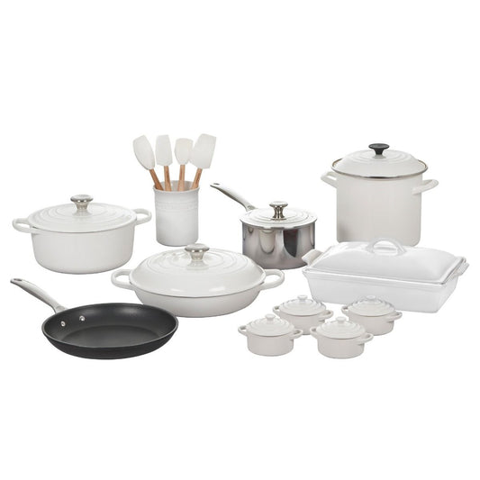  Le Creuset 20-Piece Mixed Material Cookware Set | White