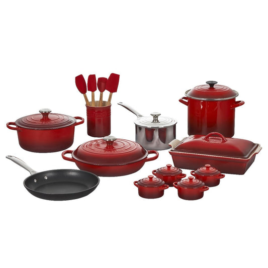  Le Creuset 20-Piece Mixed Material Cookware Set | Cerise