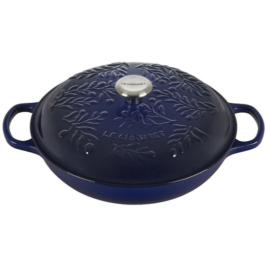  Le Creuset Olive Branch Collection 3.5 Qt. Signature Braiser | Indigo Blue