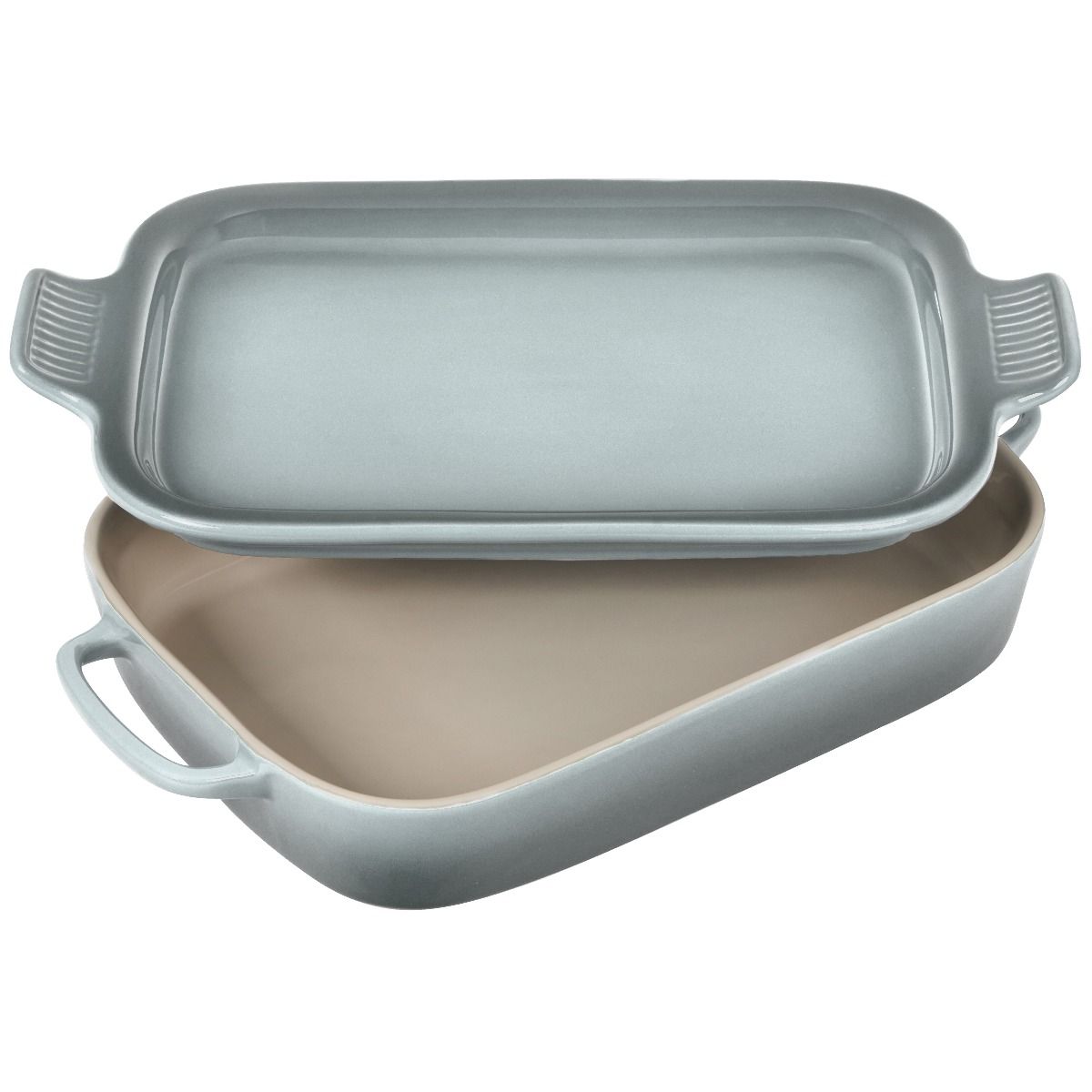 Le Creuset 2.75 Qt. Rectangular Heritage Baking Dish With Platter Lid | Sea Salt