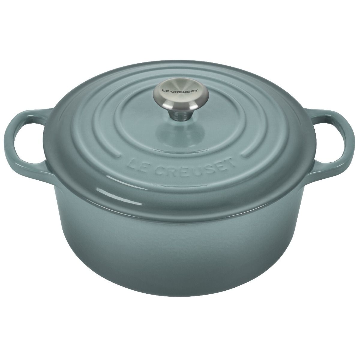  Le Creuset 3.5 Qt. Round Signature Dutch Oven With Stainless Steel Knob| Sea Salt