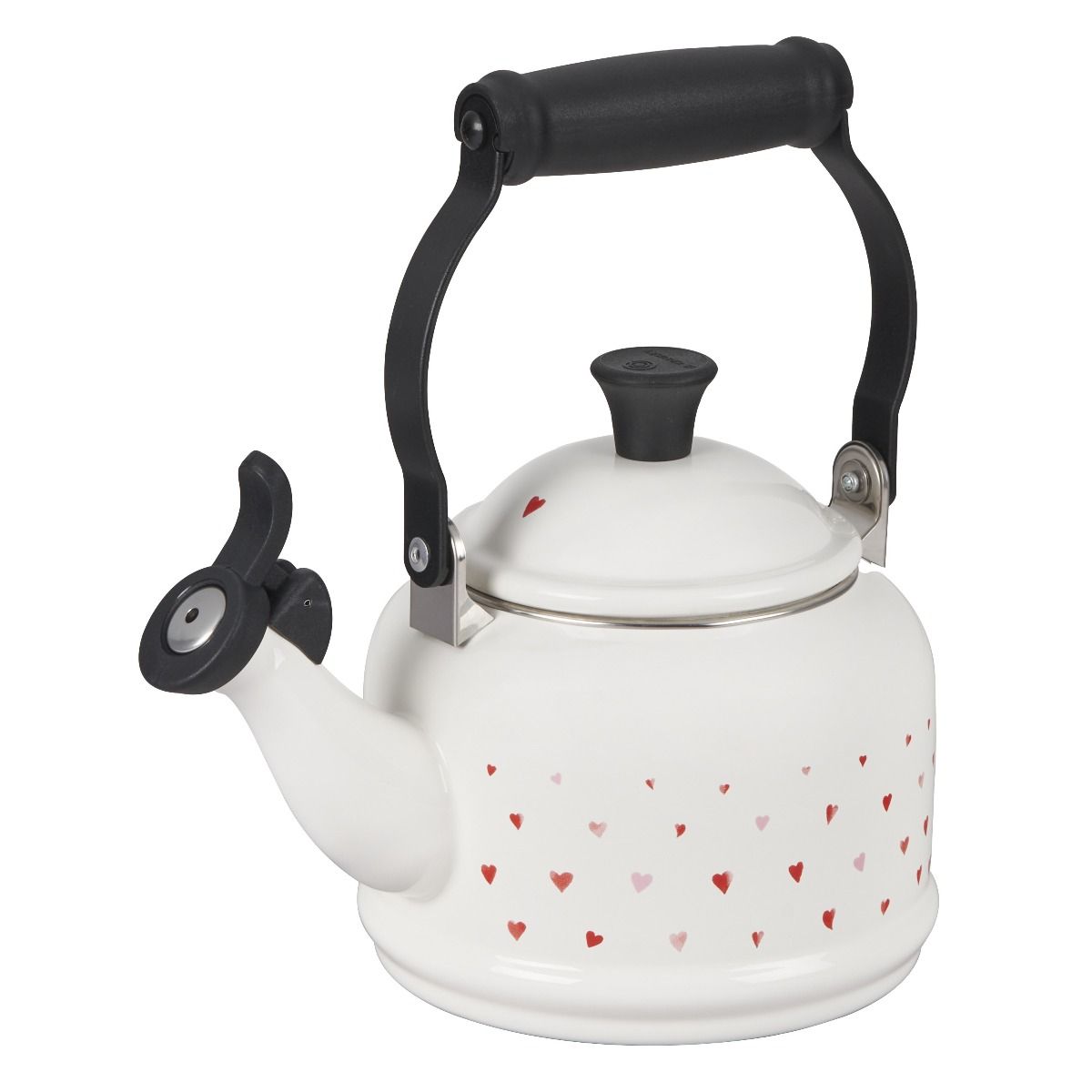  Le Creuset L'Amour Collection 1.25 Qt. Demi Kettle With Heart Applique | White