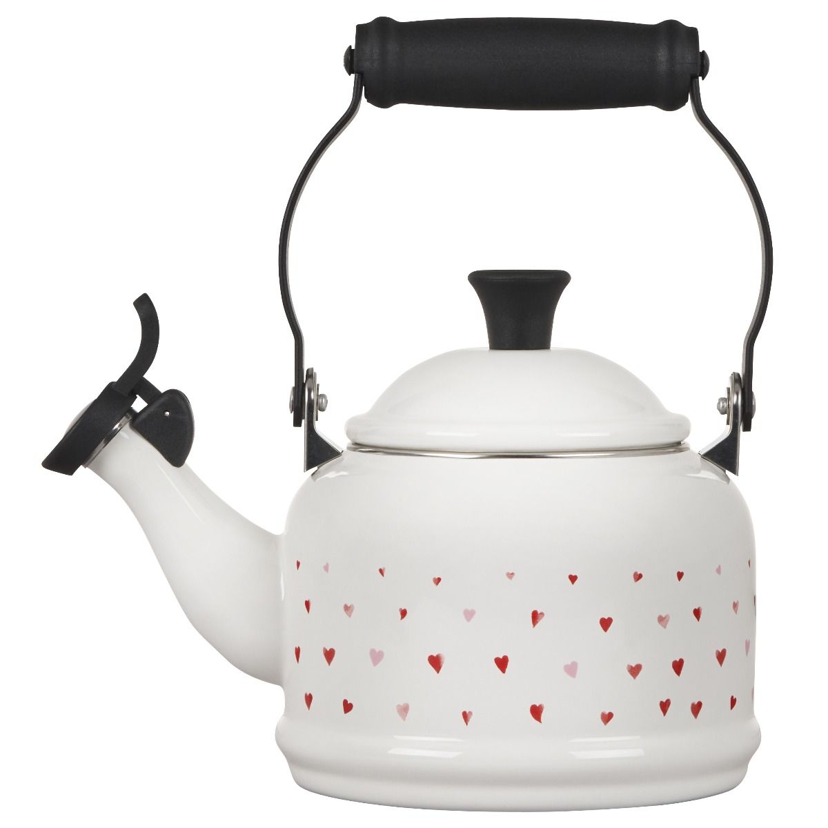  Le Creuset L'Amour Collection 1.25 Qt. Demi Kettle With Heart Applique | White
