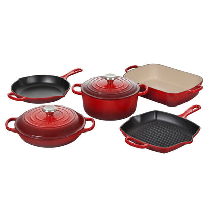  Le Creuset 7-Piece Signature Cookware Set | Cerise/Cherry Red