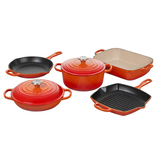  Le Creuset 7-Piece Signature Cookware Set | Flame Orange