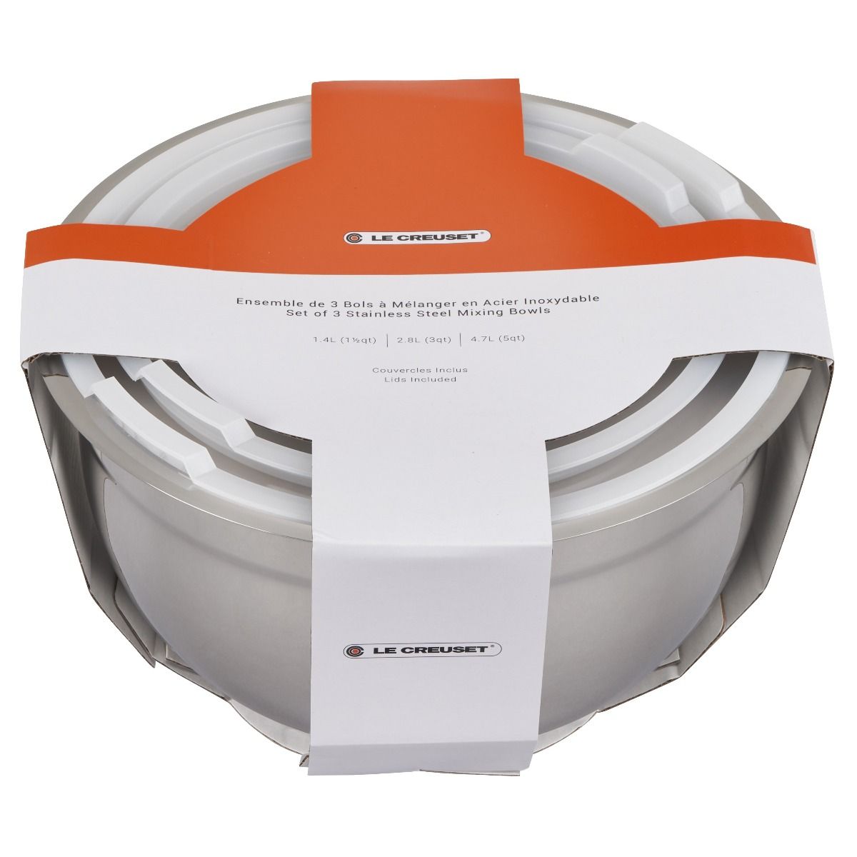  Le Creuset Nested Stainless Steel Mixing Bowls (Set Of 3)