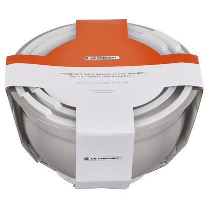  Le Creuset Nested Stainless Steel Mixing Bowls (Set Of 3)
