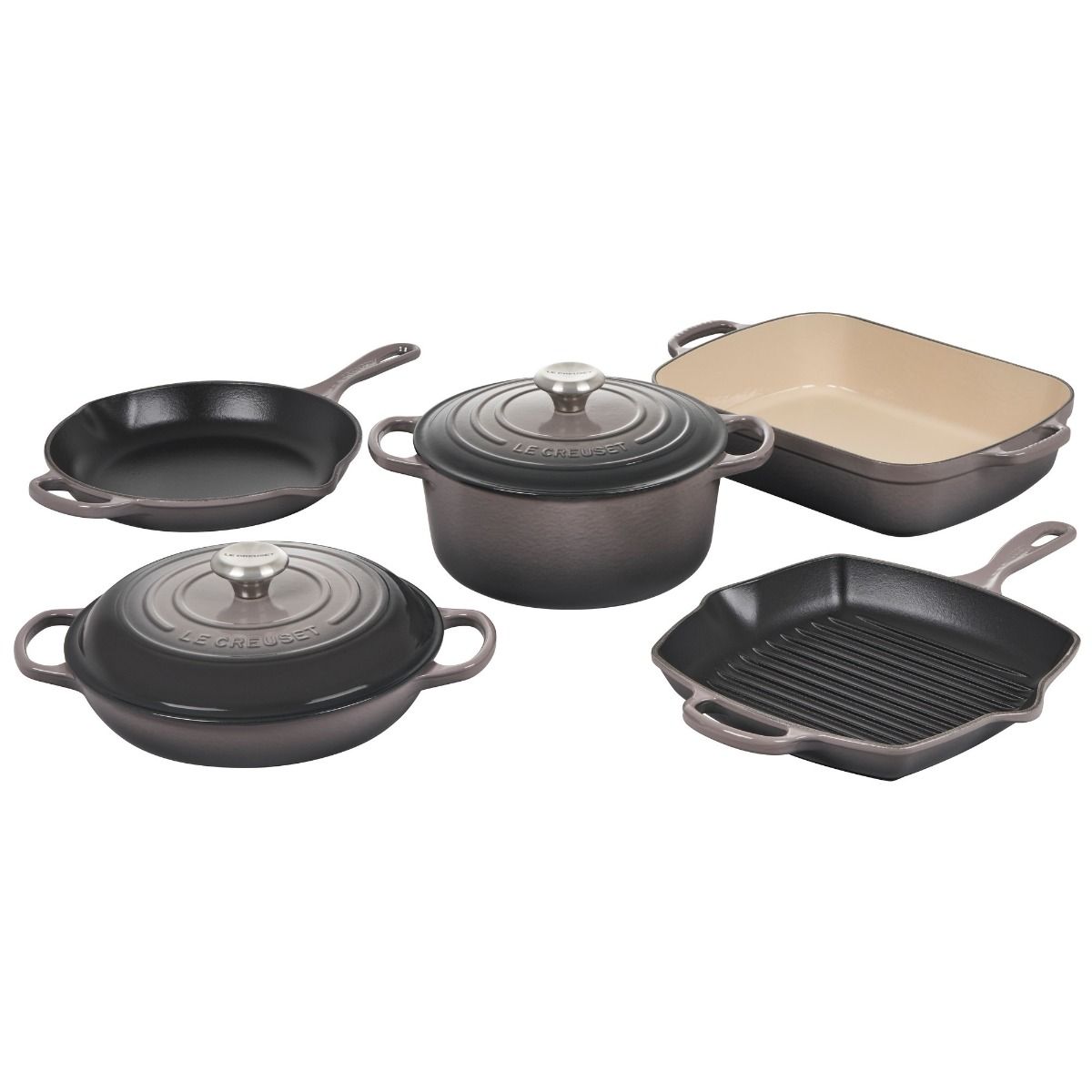  Le Creuset 7-Piece Signature Cookware Set | Oyster Grey