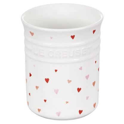  Le Creuset L'Amour 1 Qt. Utensil Crock With Heart Applique | White
