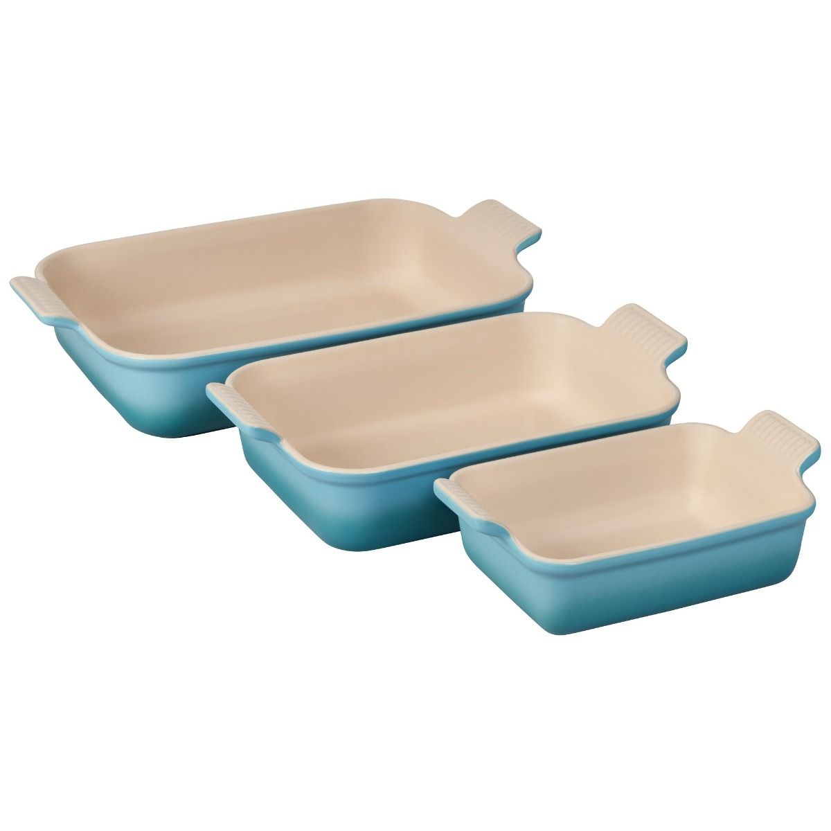  Le Creuset Heritage Rectangular Baking Dishes (Set Of 3) | Caribbean Blue