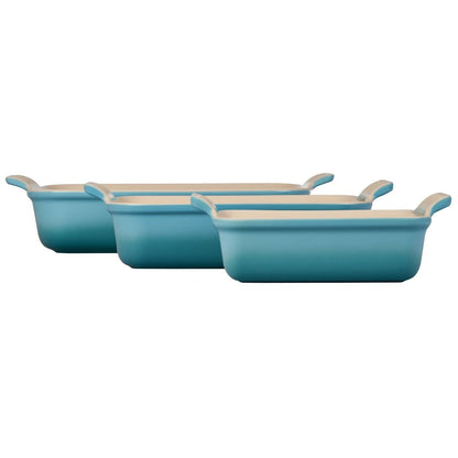  Le Creuset Heritage Rectangular Baking Dishes (Set Of 3) | Caribbean Blue