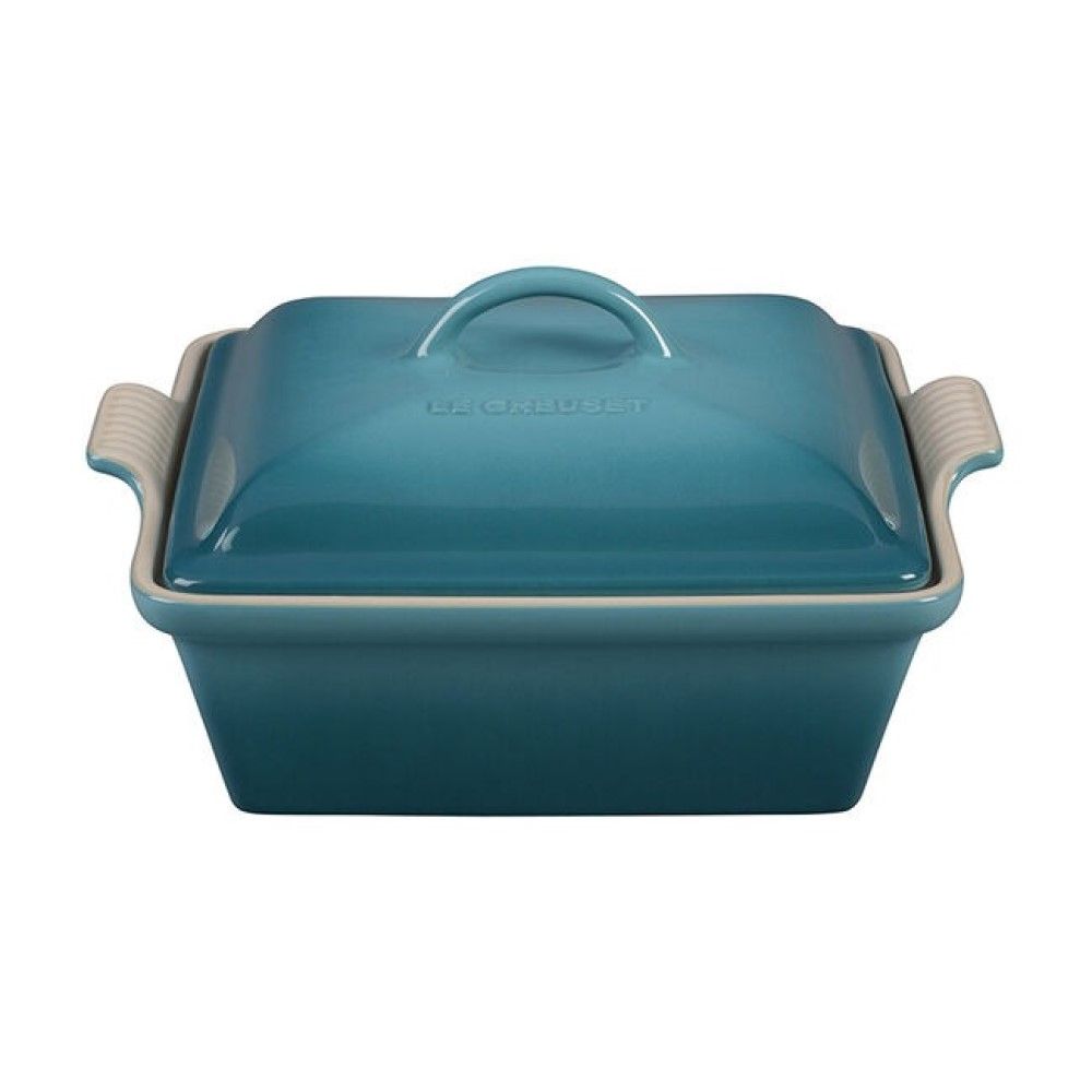  Le Creuset 2.5 Qt. Square Heritage Covered Casserole | Caribbean Blue