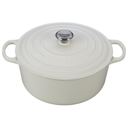  Le Creuset 9 Qt. Round Signature Dutch Oven With Stainless Steel Knob | White