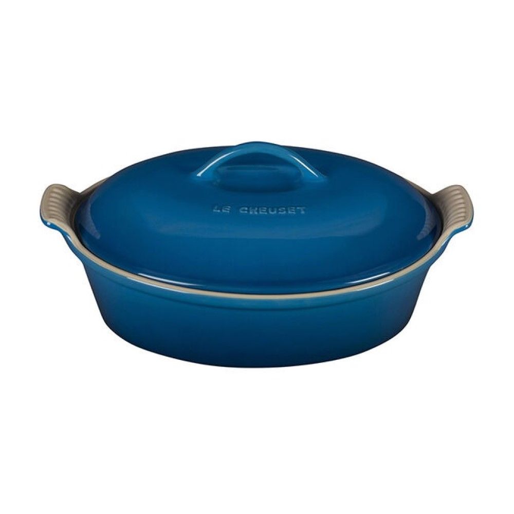  Le Creuset 4 Qt. Oval Heritage Covered Casserole | Marseille Blue