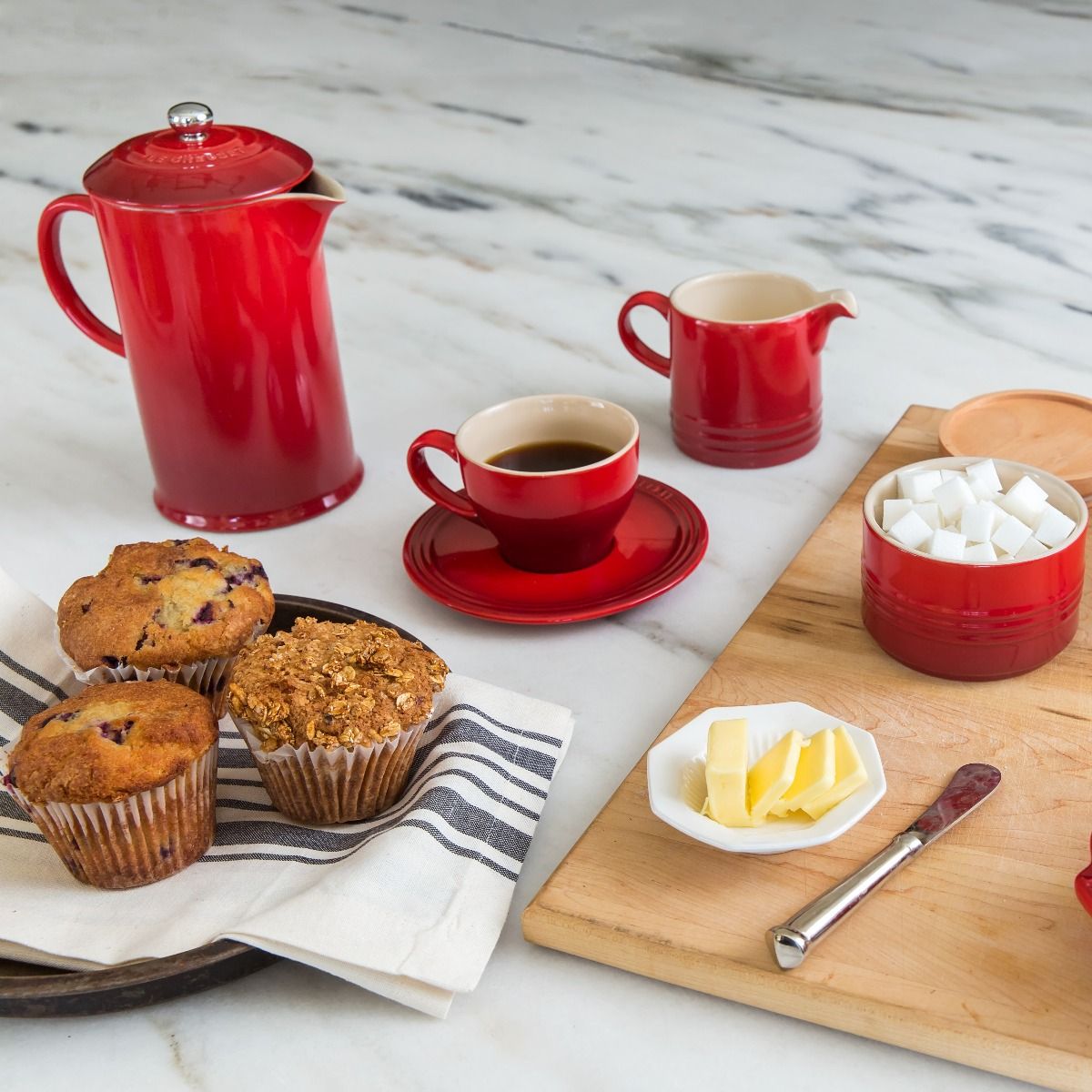  Le Creuset Cappuccino Cup Set For 2 | Cerise/Cherry Red