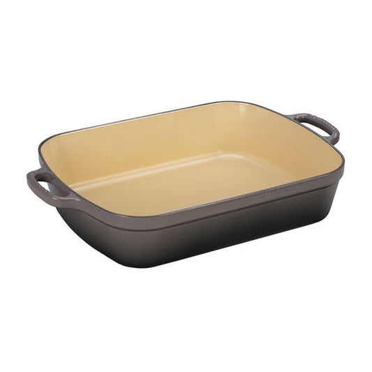 Le Creuset 5.25 Qt. Rectangular Signature Cast Iron Roaster | Oyster Grey